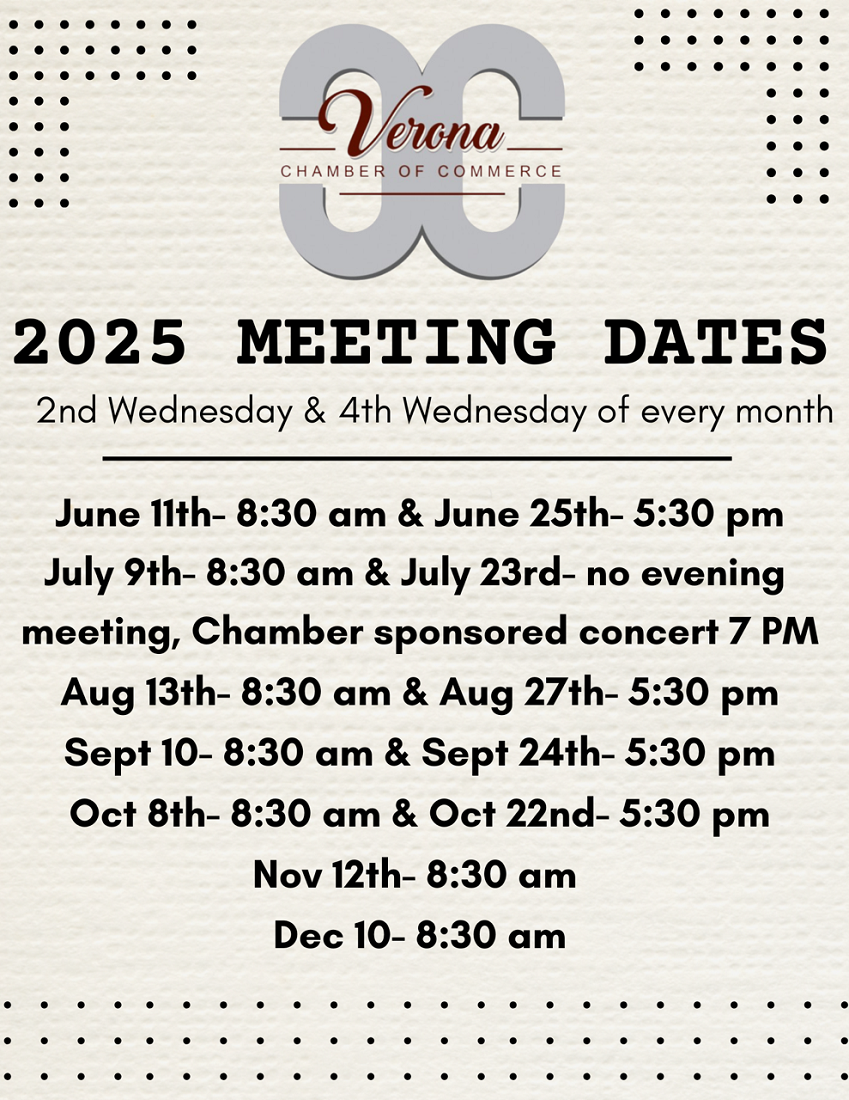 Verona Chamber meeting dates